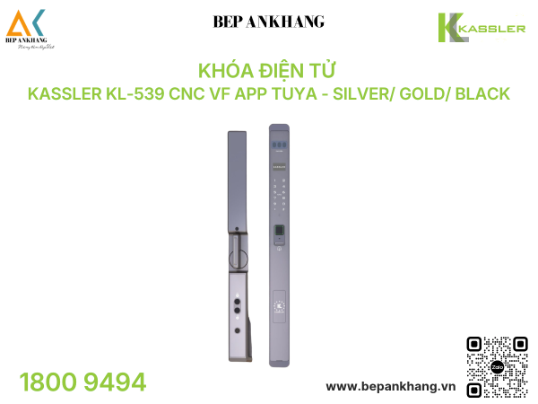Khóa điện tử Kassler KL-539 CNC VF App Tuya - Silver/ Gold/ Black